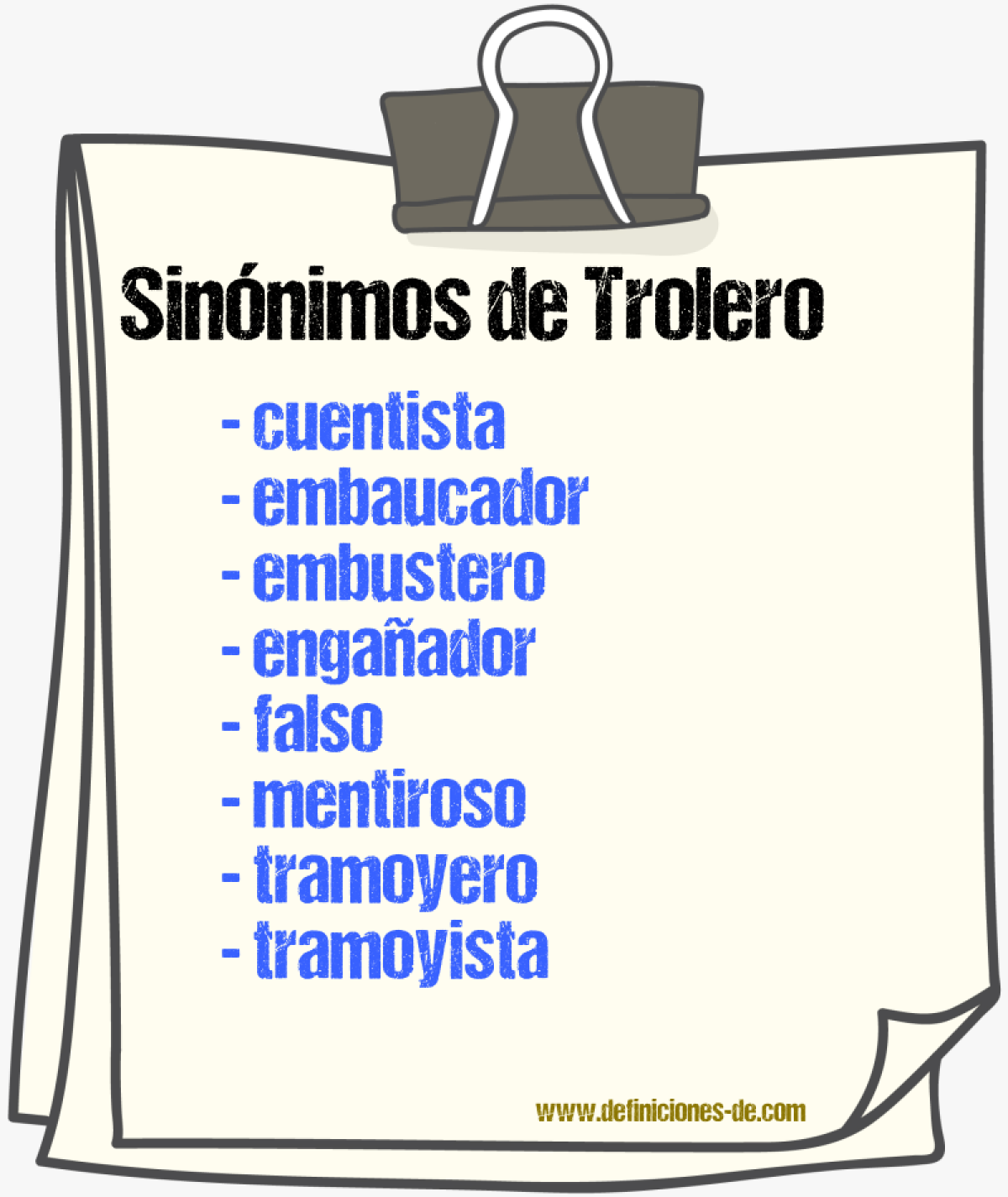 Sinnimos de trolero