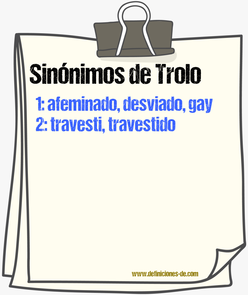 Sinnimos de trolo