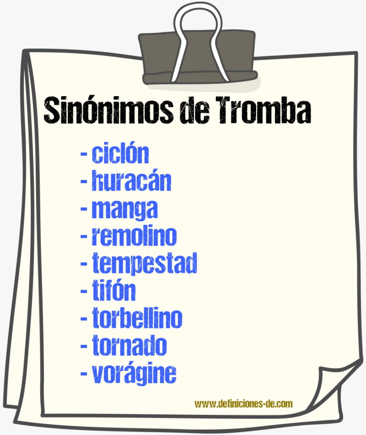 Sinnimos de tromba