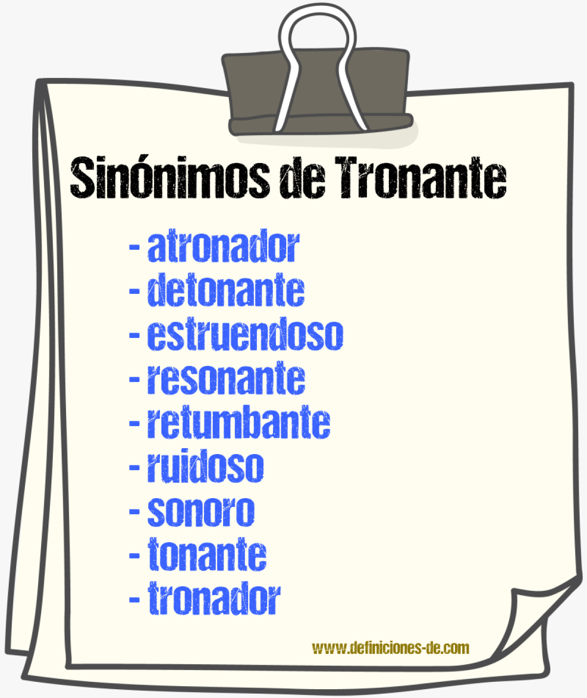 Sinnimos de tronante