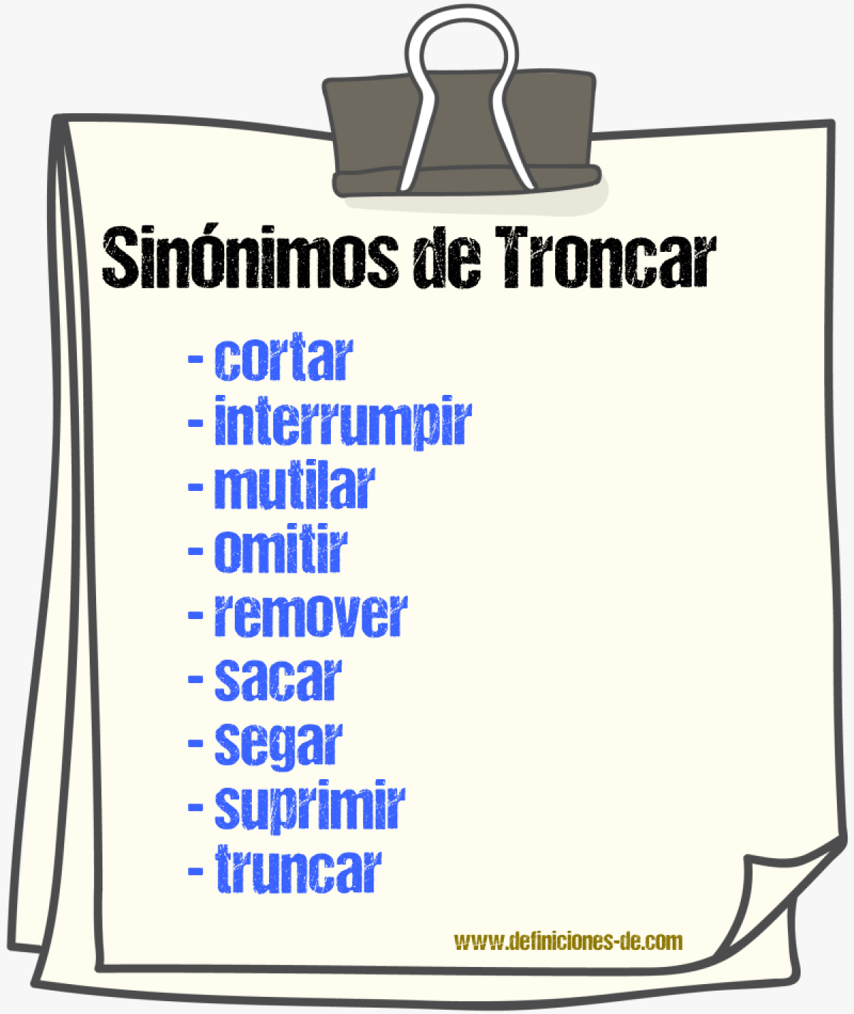 Sinnimos de troncar