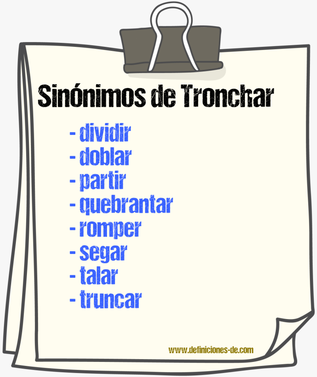 Sinnimos de tronchar