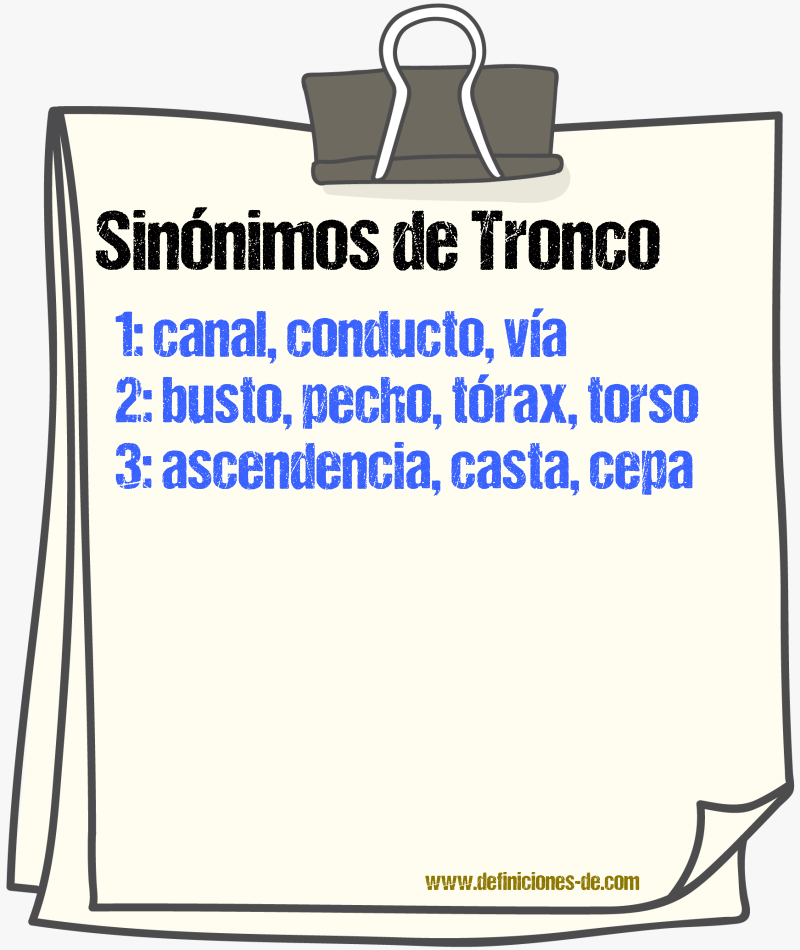 Sinnimos de tronco