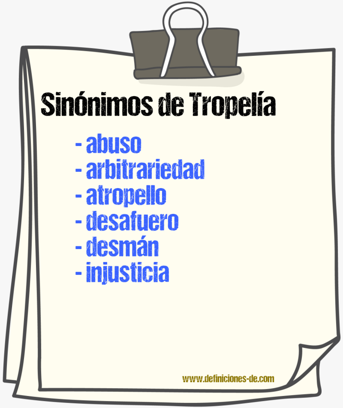 Sinnimos de tropela