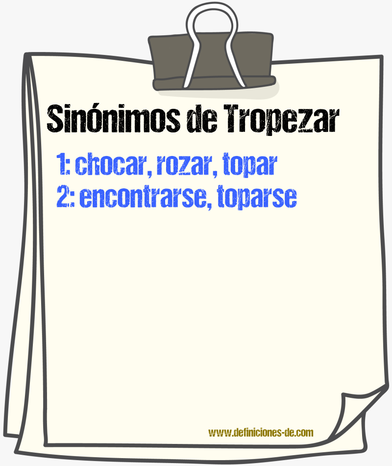 Sinnimos de tropezar