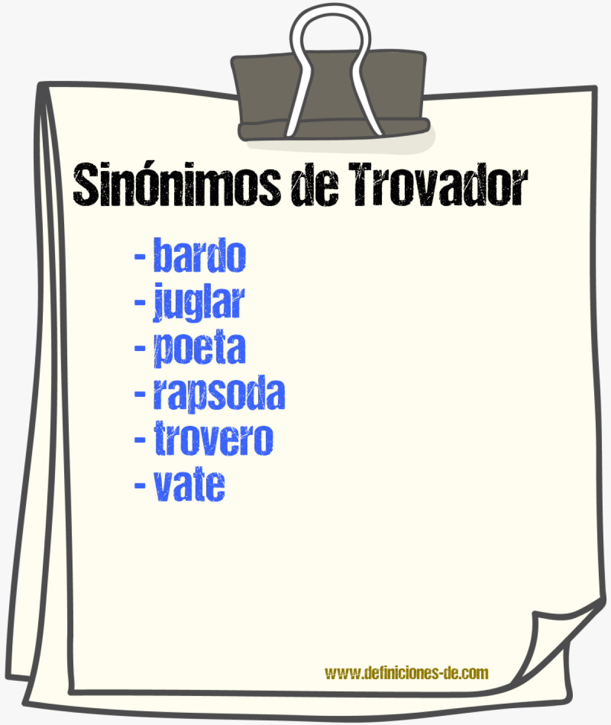 Sinnimos de trovador