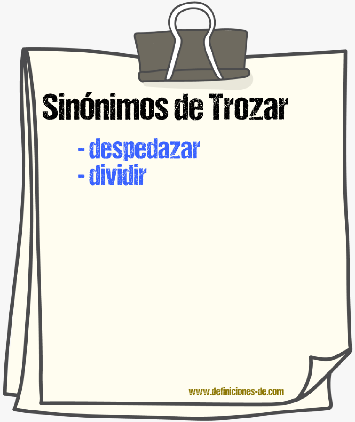 Sinnimos de trozar