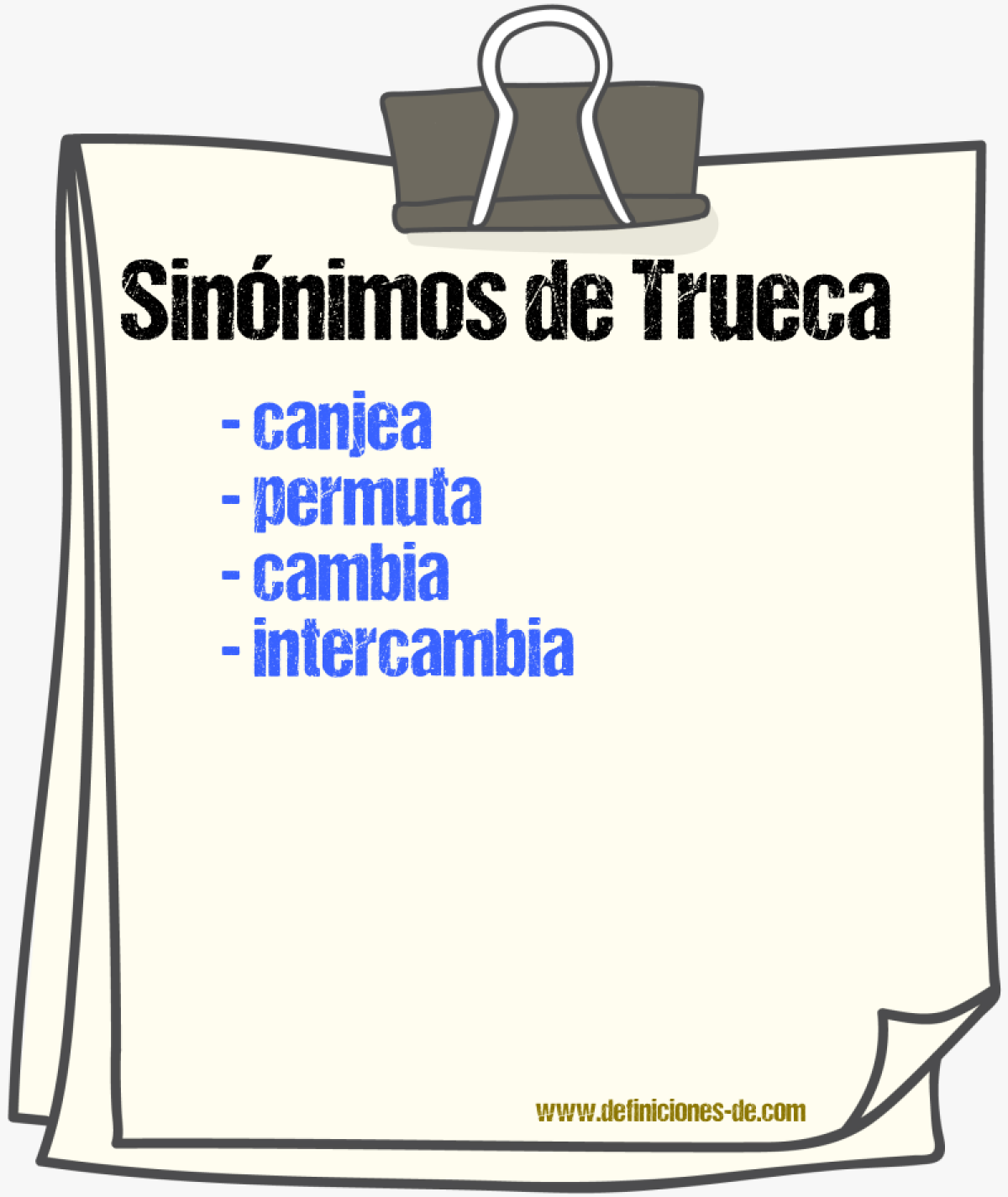 Sinónimos de trueca