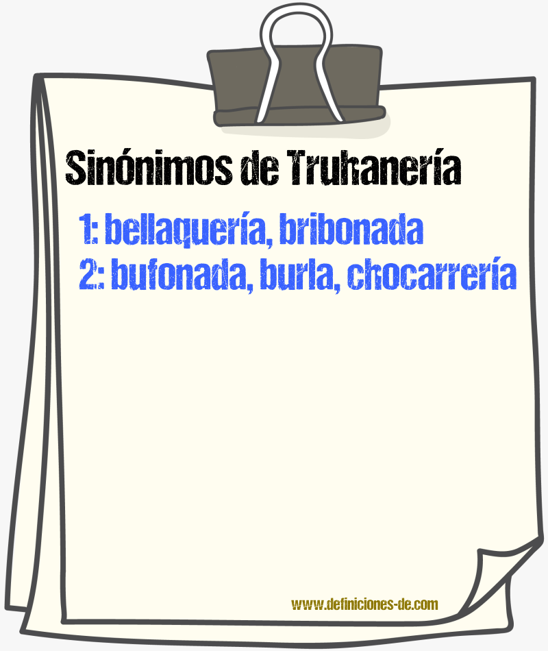 Sinnimos de truhanera