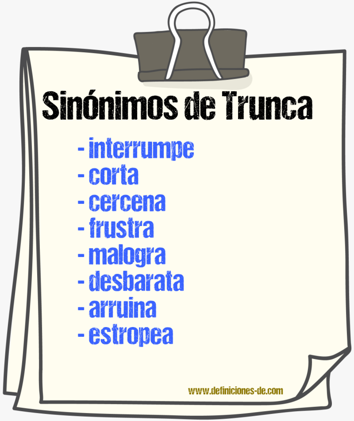 Sinónimos de trunca