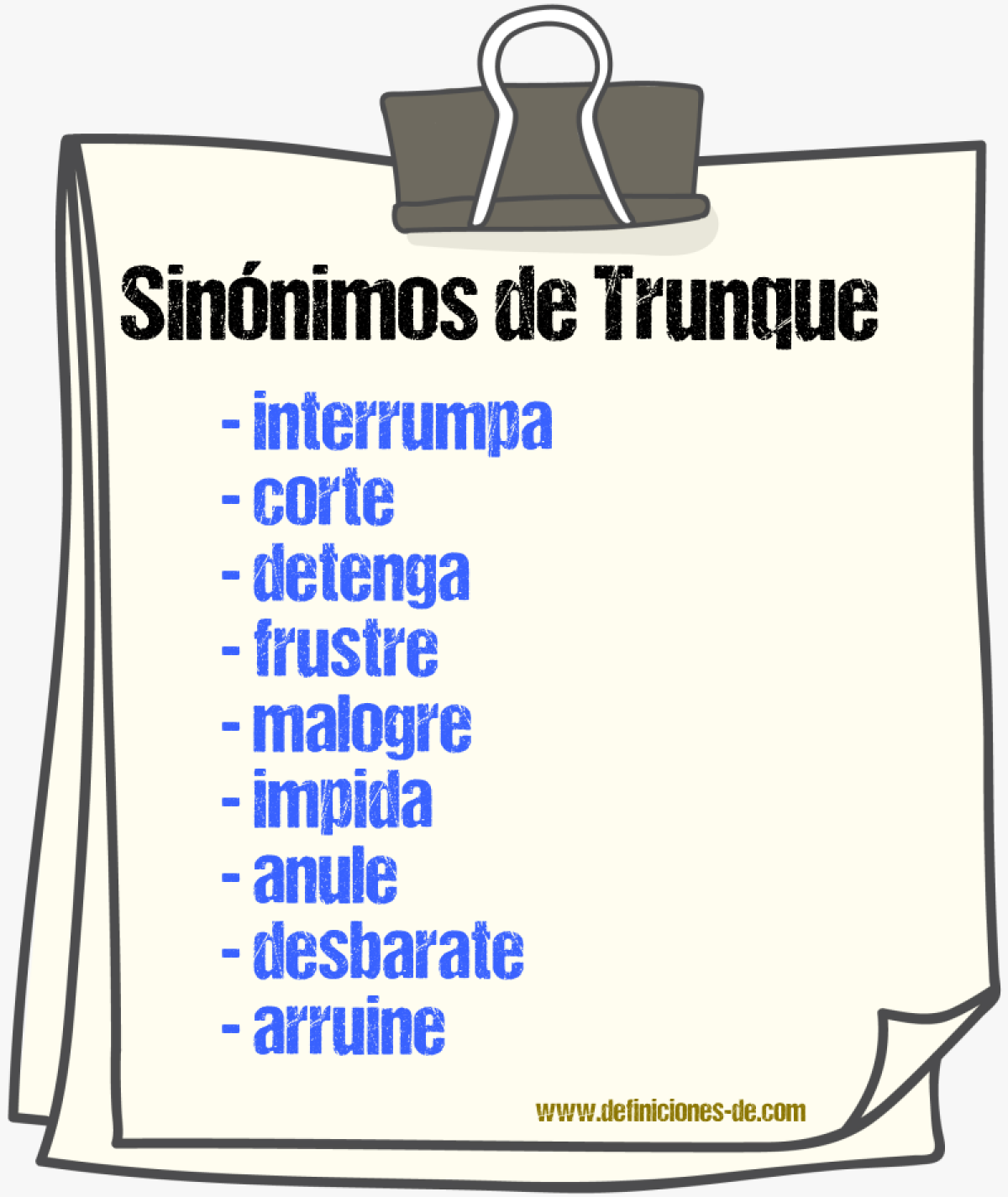 Sinónimos de trunque