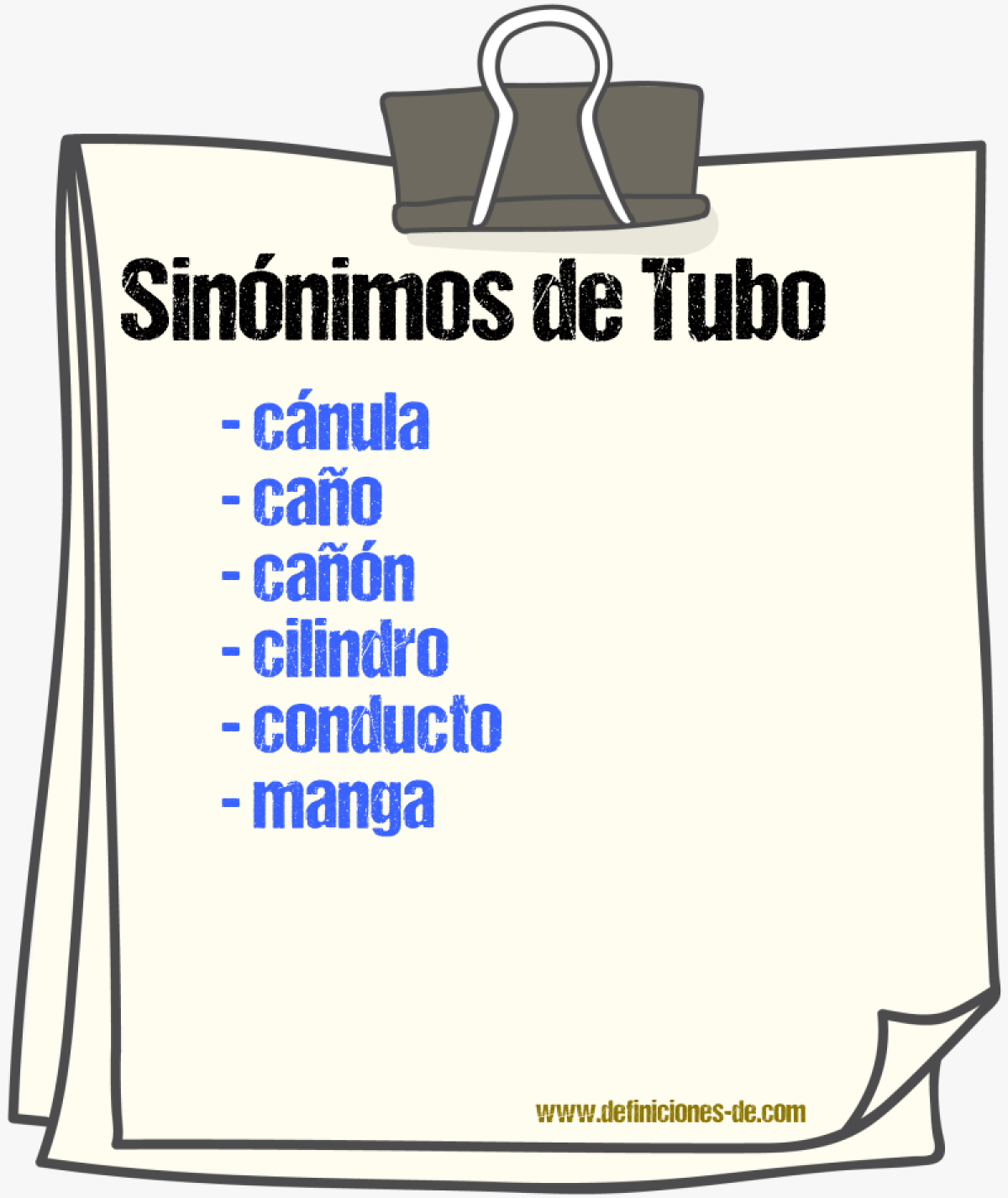 Sinnimos de tubo