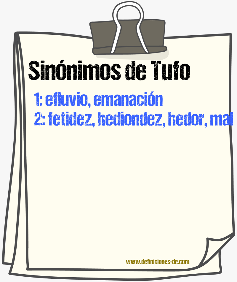 Sinnimos de tufo