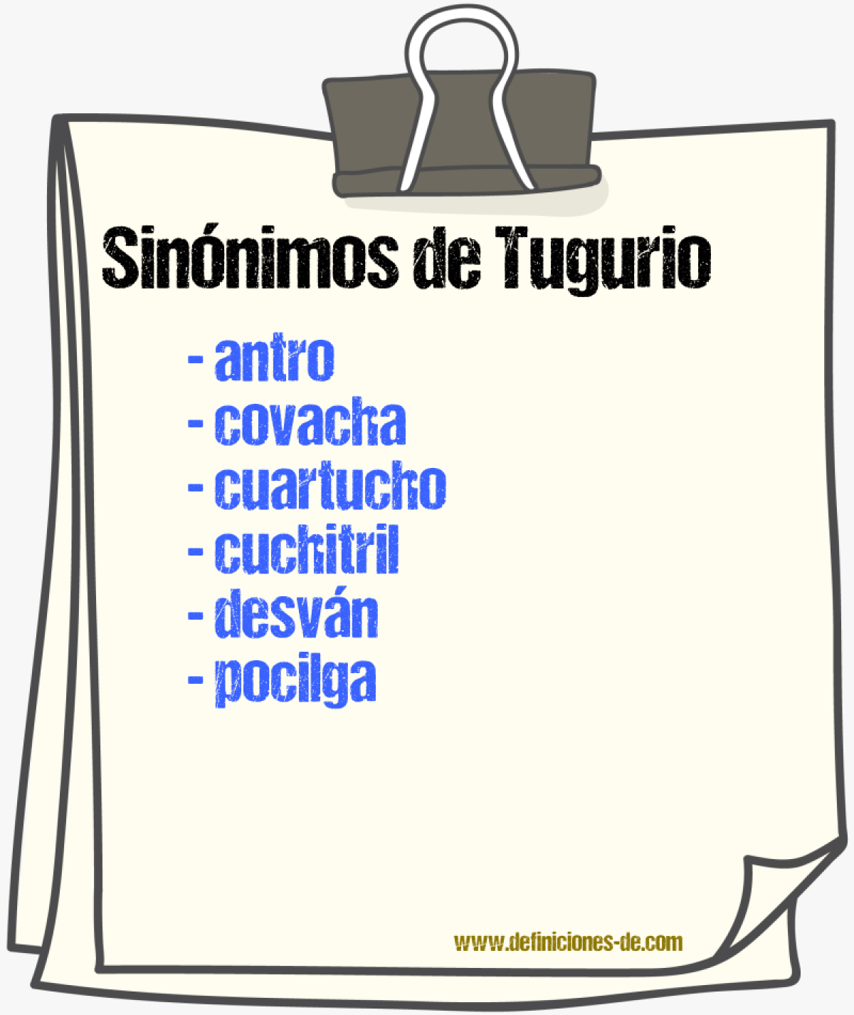 Sinnimos de tugurio