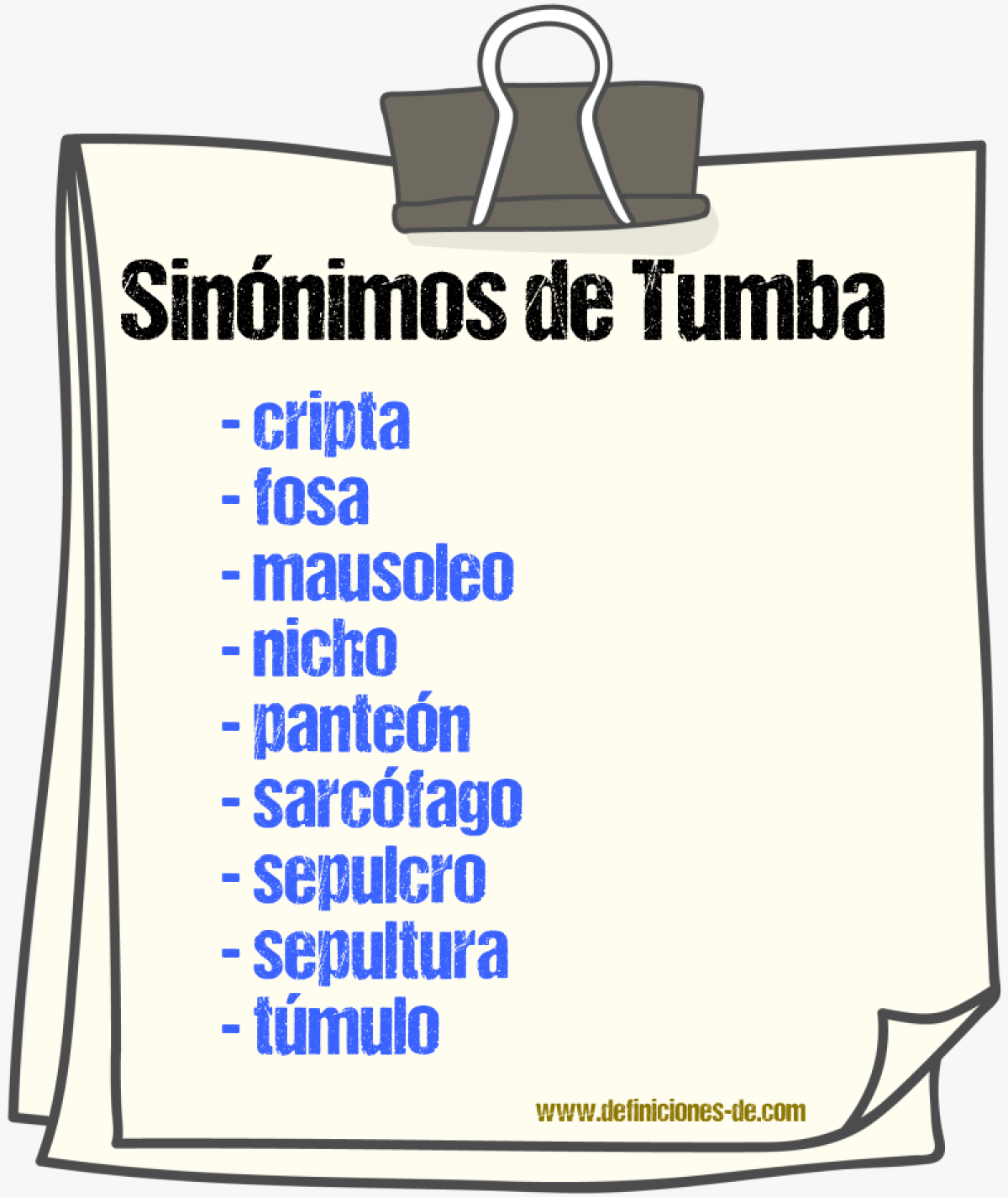 Sinnimos de tumba