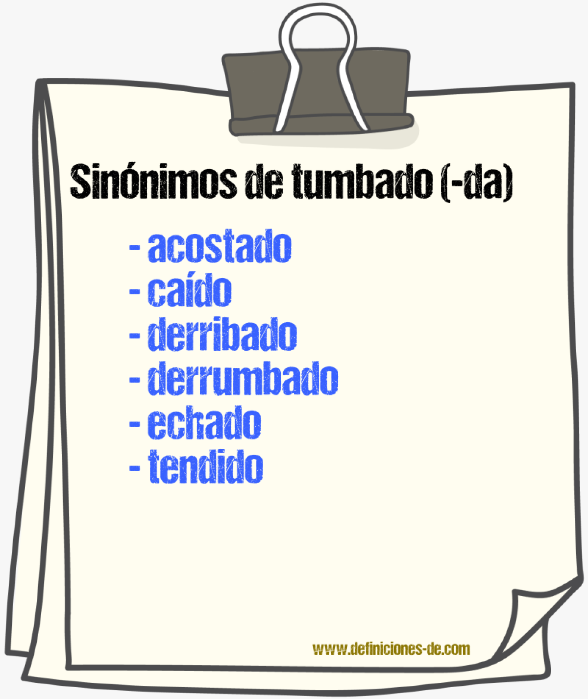 Sinnimos de tumbado