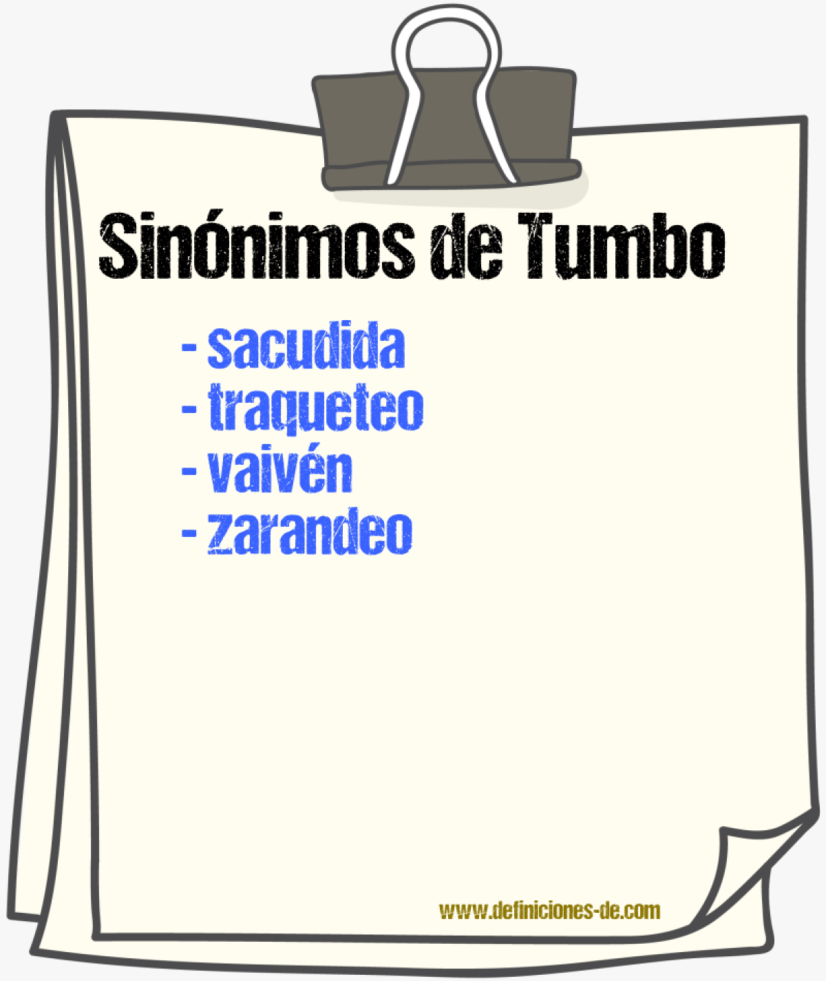 Sinnimos de tumbo