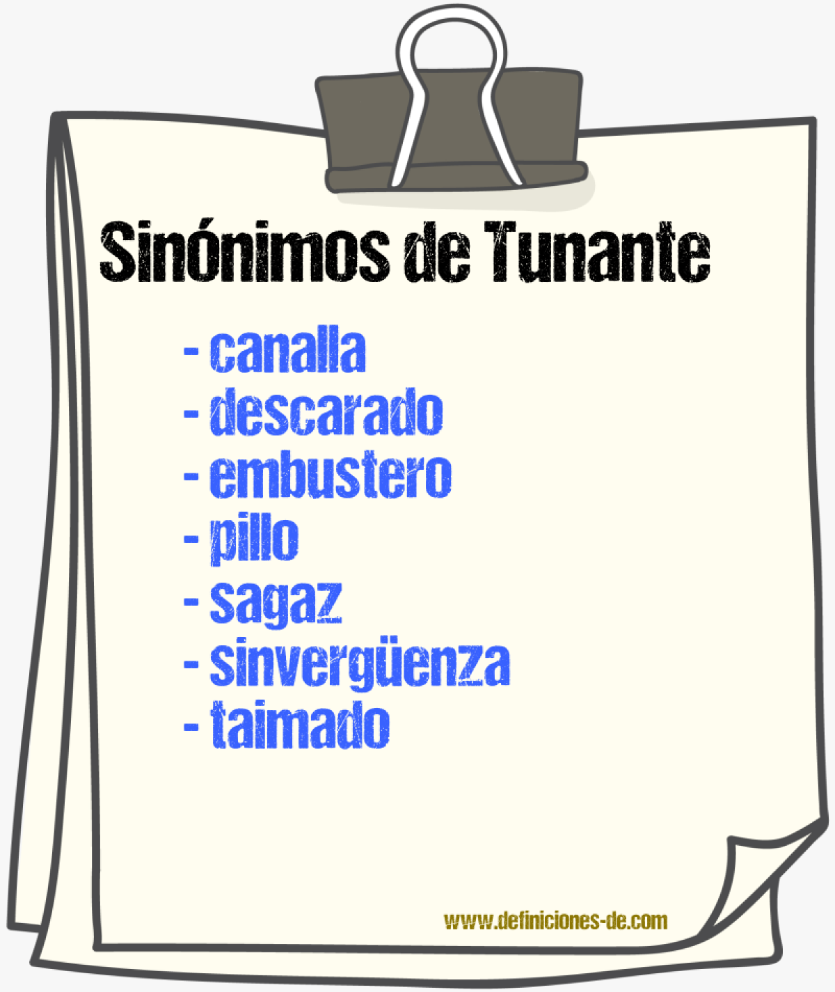 Sinnimos de tunante