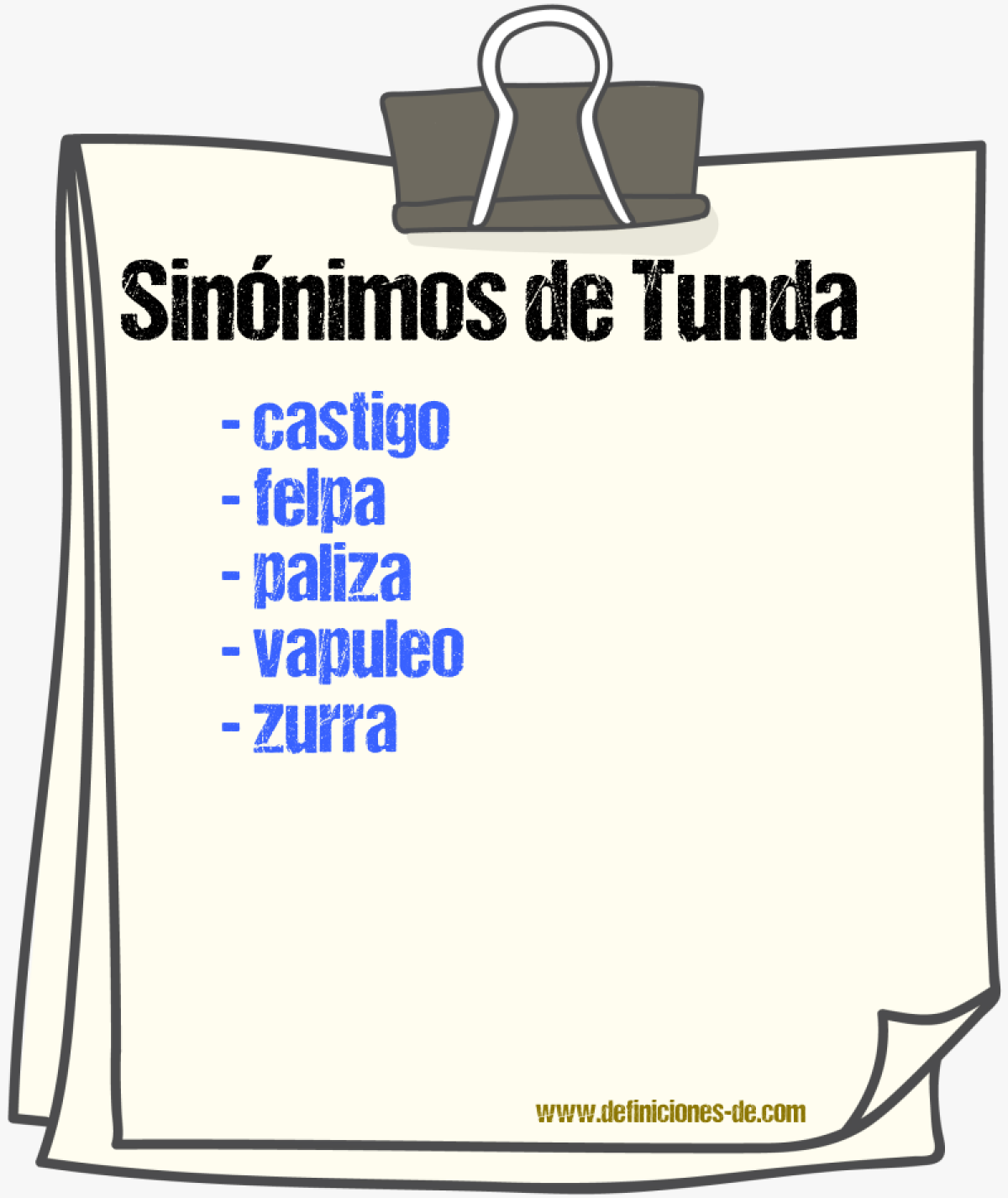 Sinnimos de tunda