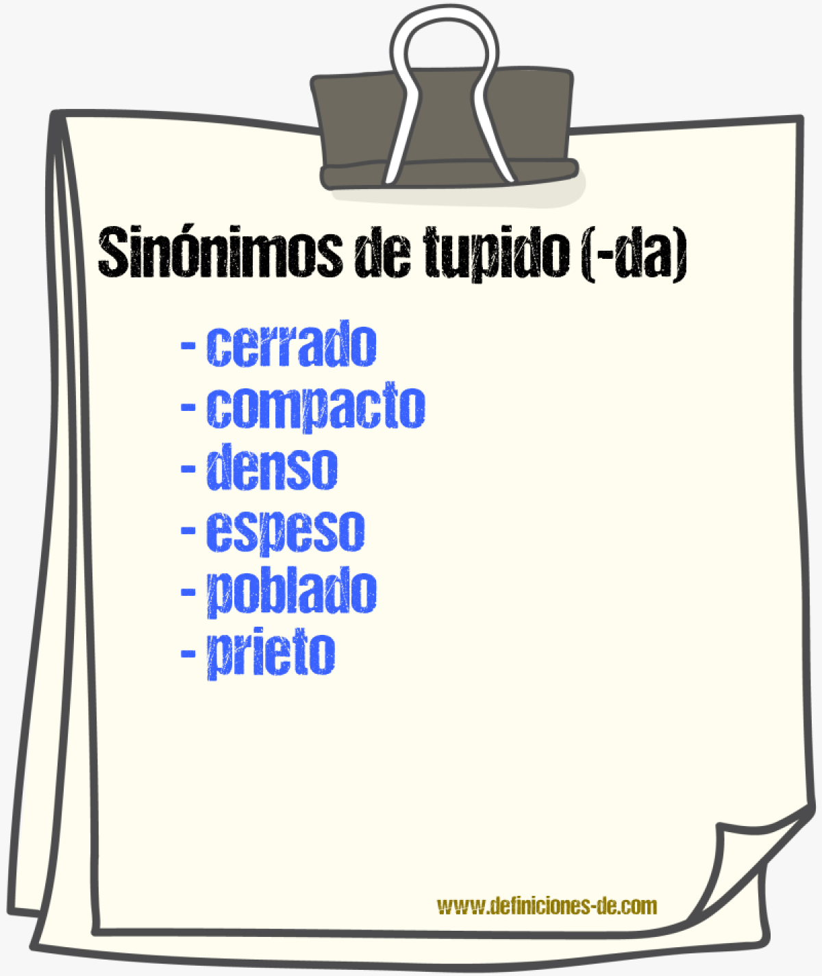 Sinnimos de tupido