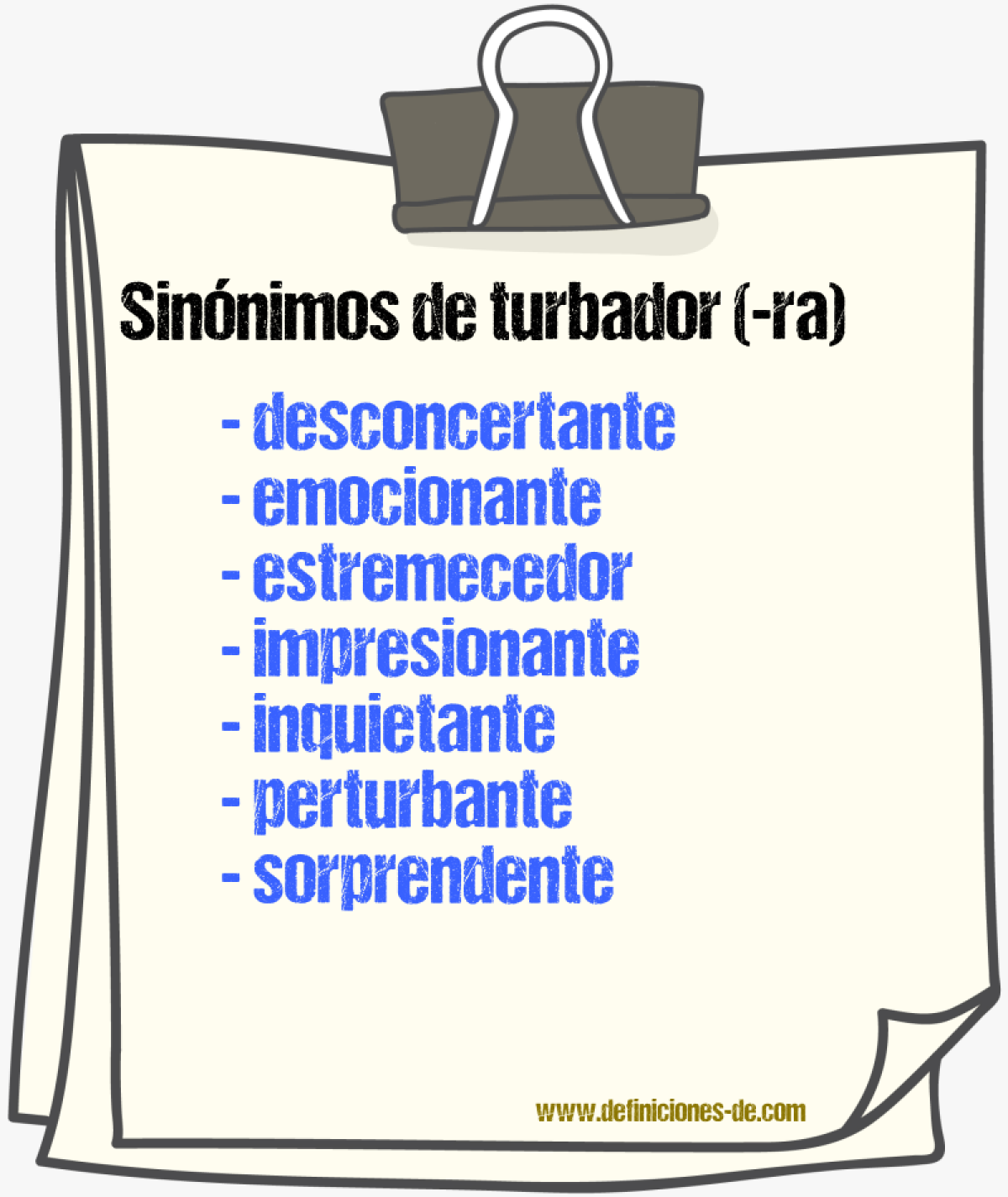 Sinnimos de turbador