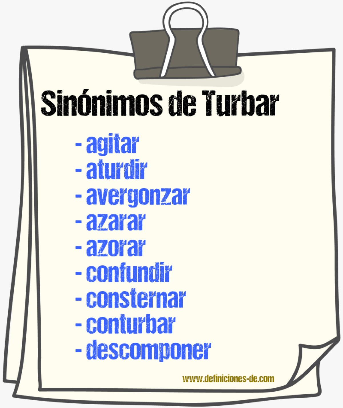 Sinnimos de turbar