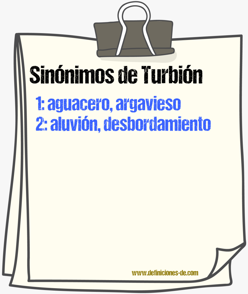 Sinnimos de turbin