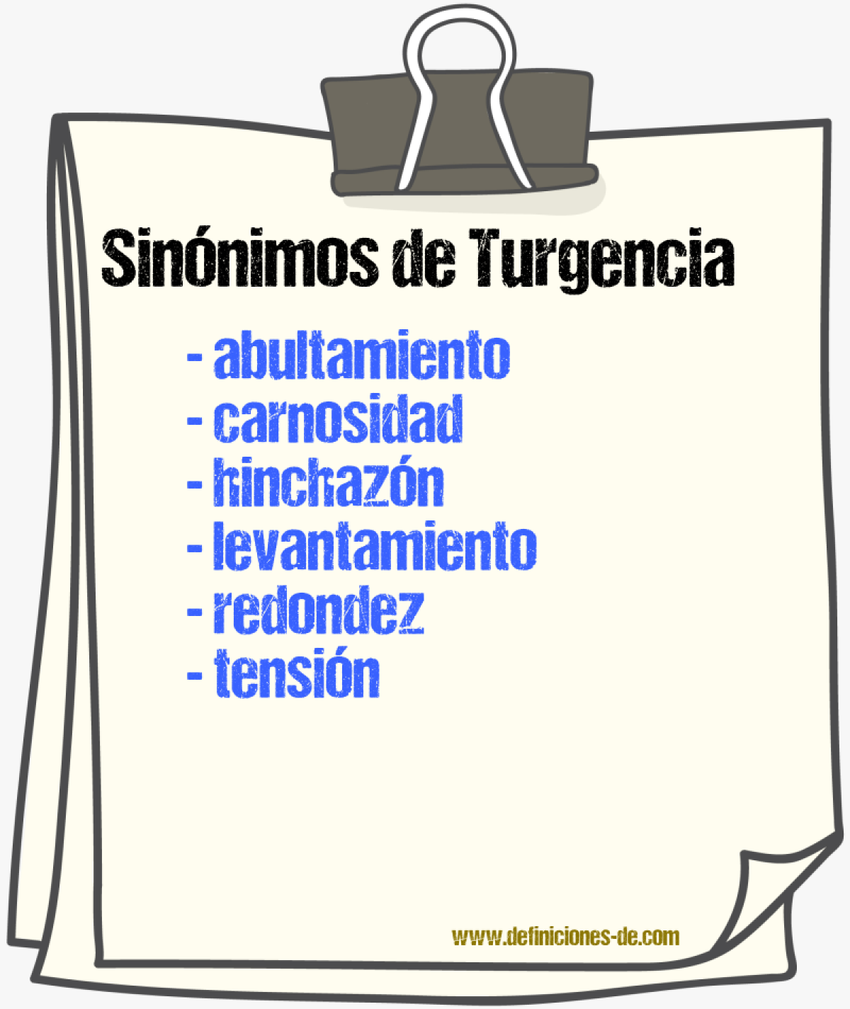 Sinnimos de turgencia