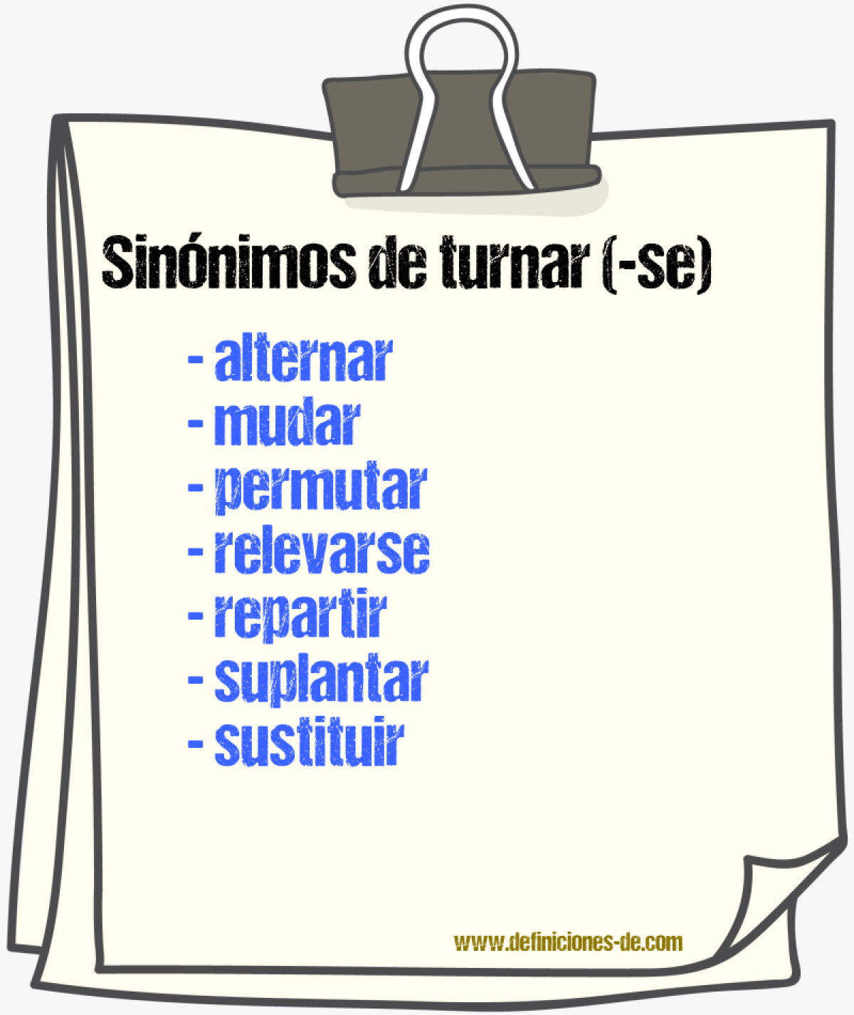 Sinnimos de turnar