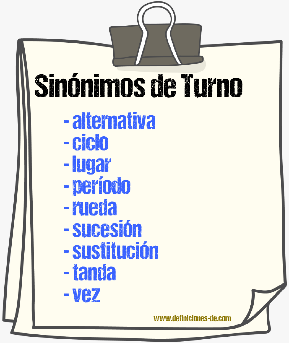 Sinnimos de turno