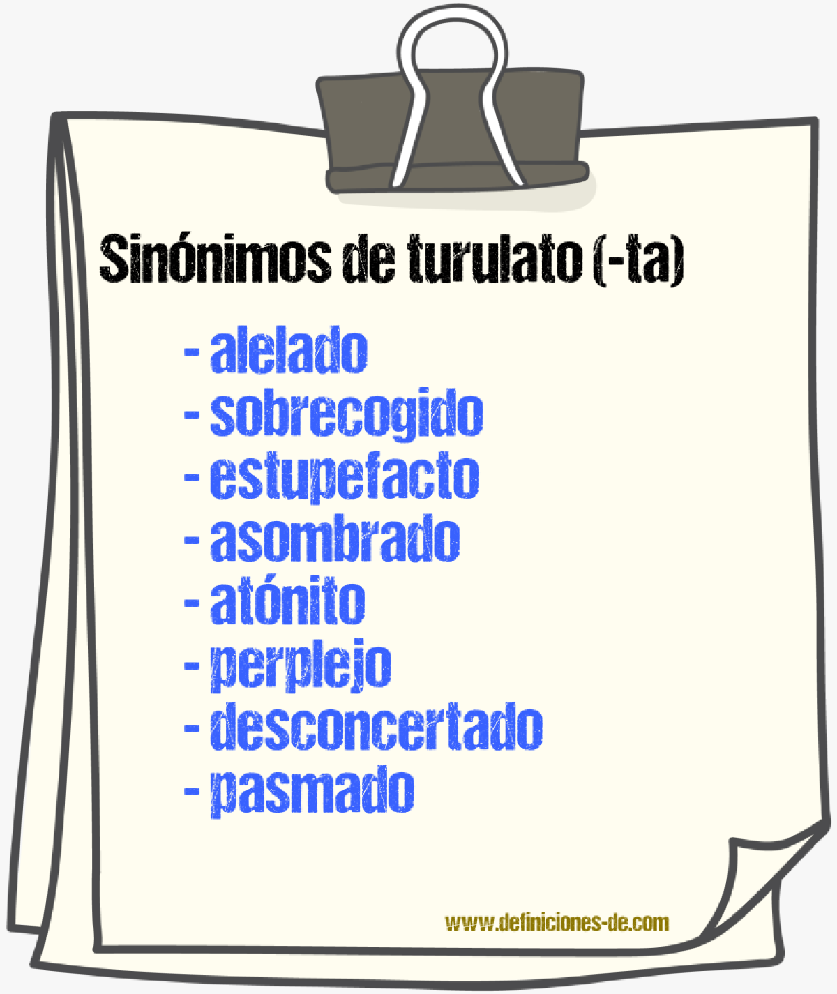 Sinnimos de turulato