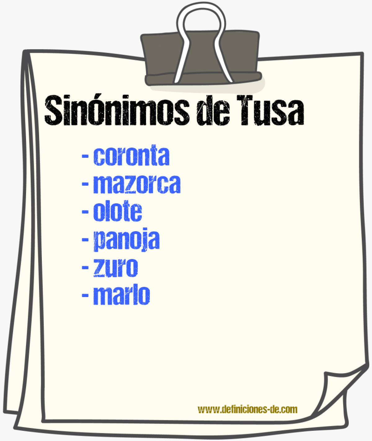 Sinnimos de tusa