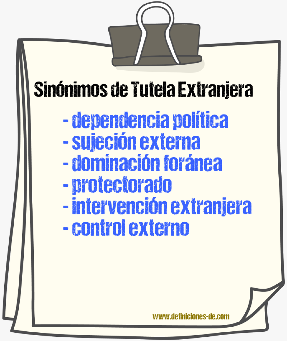 Sinónimos de tutela extranjera