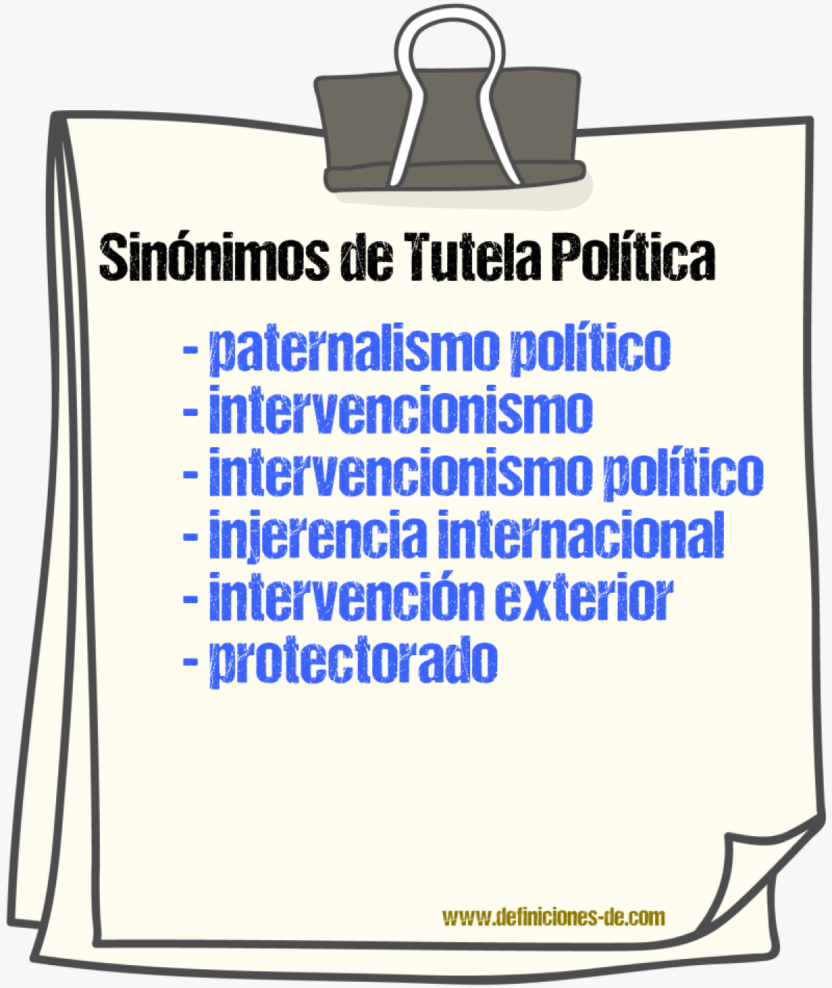 Sinónimos de tutela política