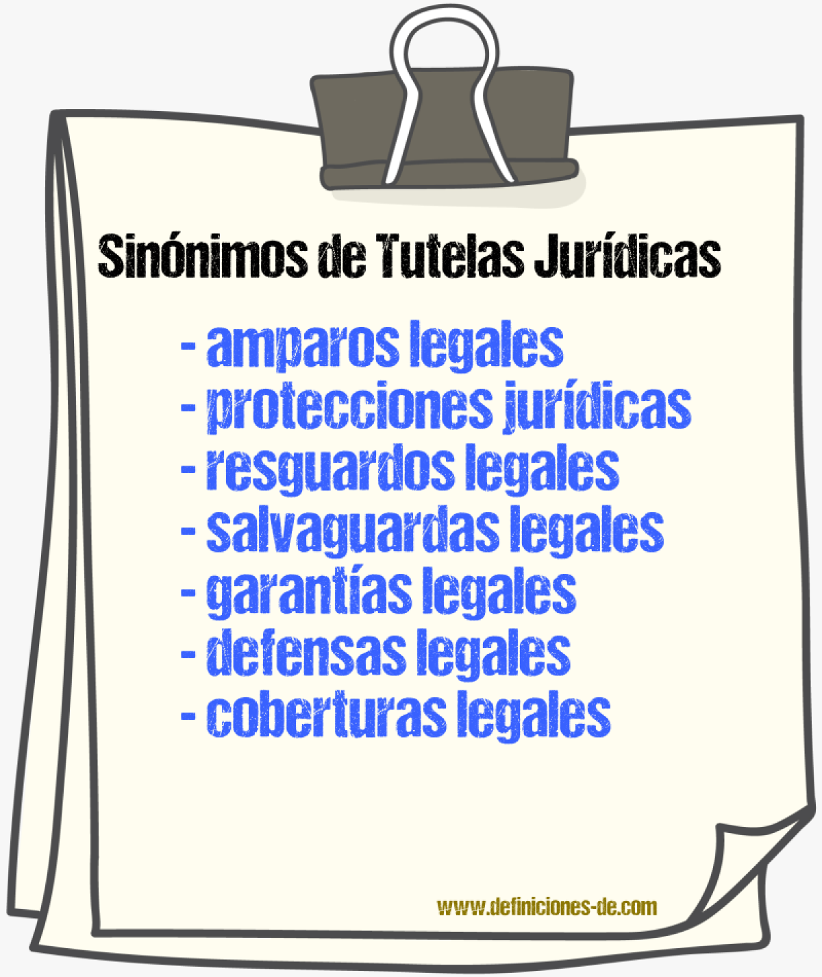 Sinónimos de tutelas jurídicas