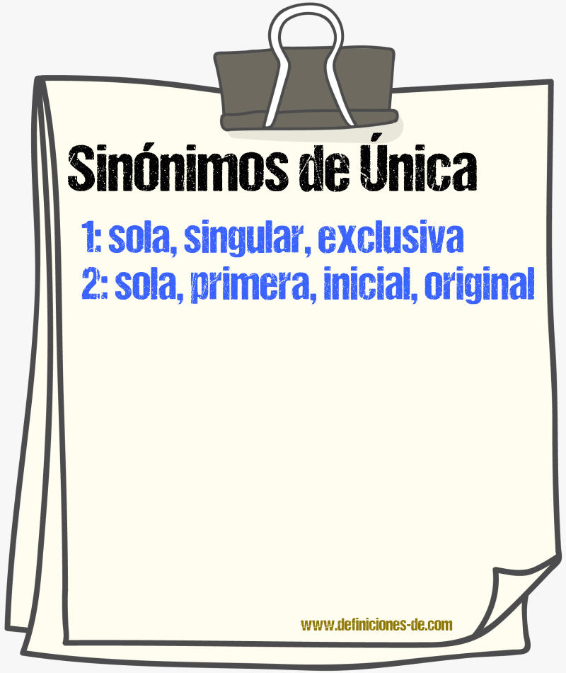 Sinónimos de única
