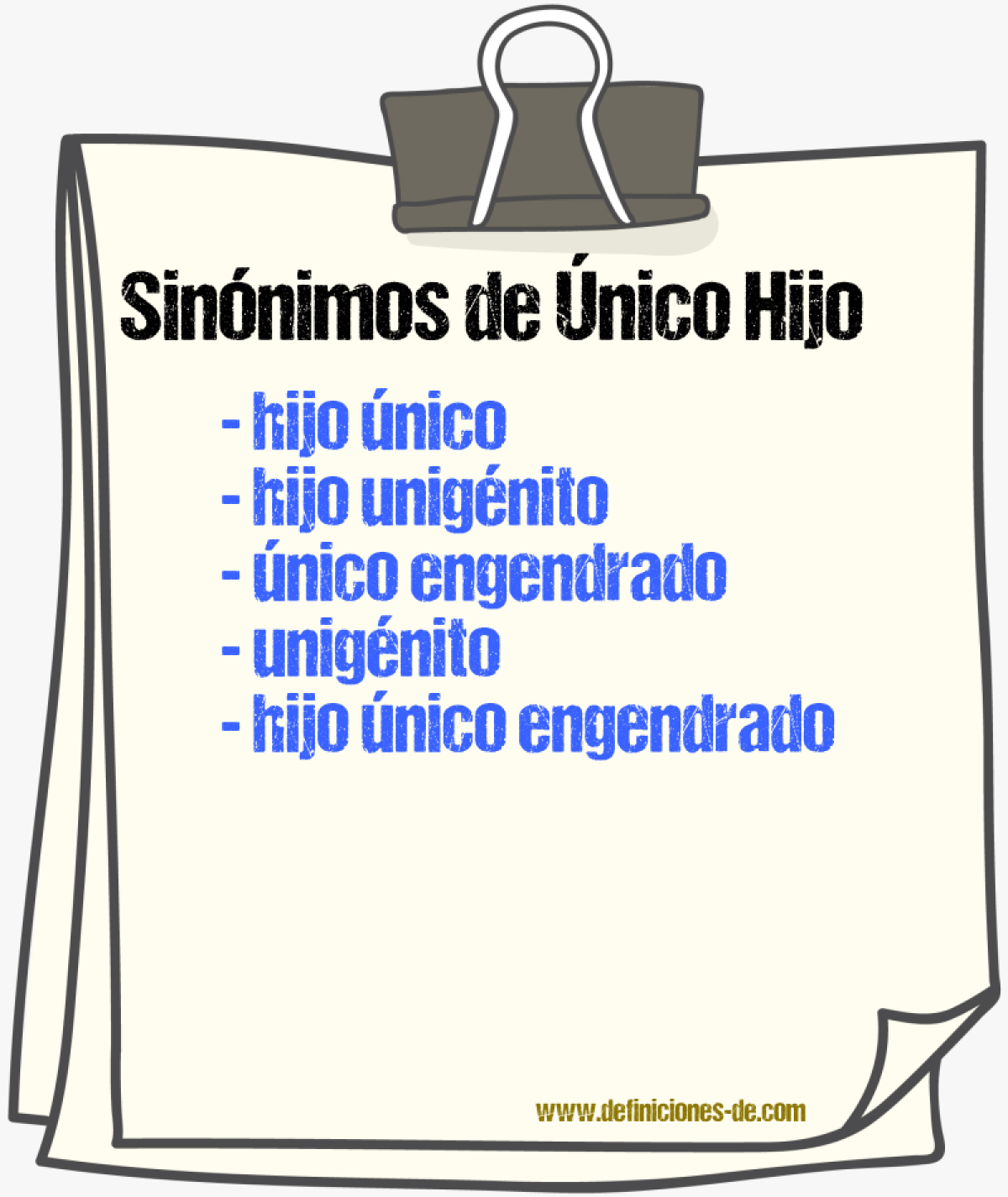 Sinónimos de único hijo