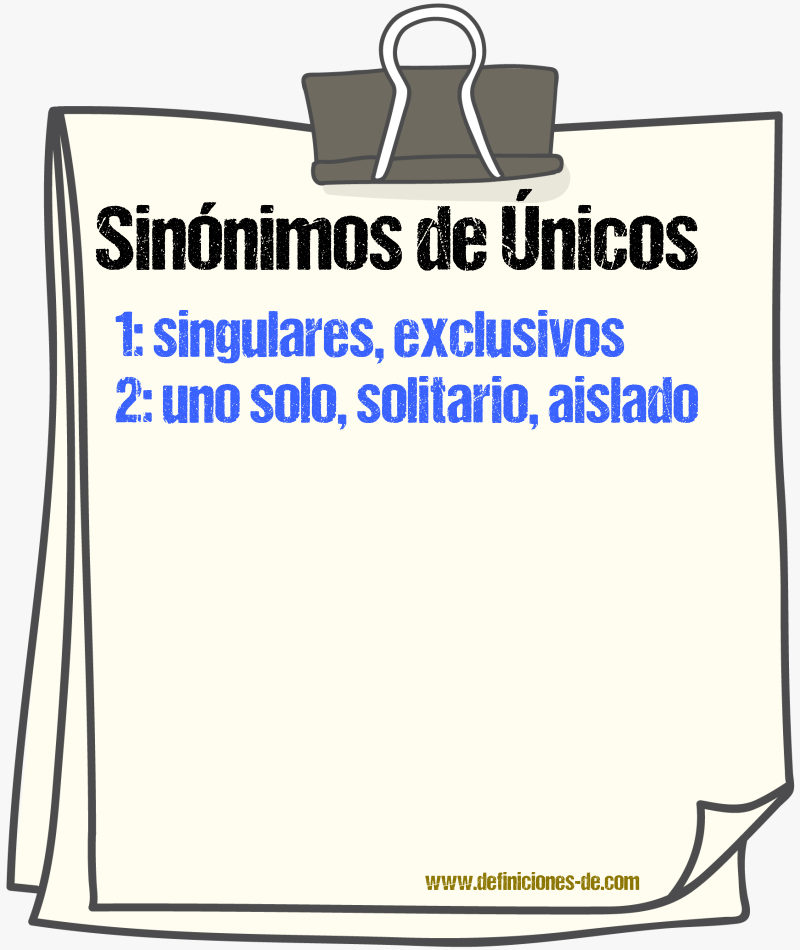 Sinónimos de únicos