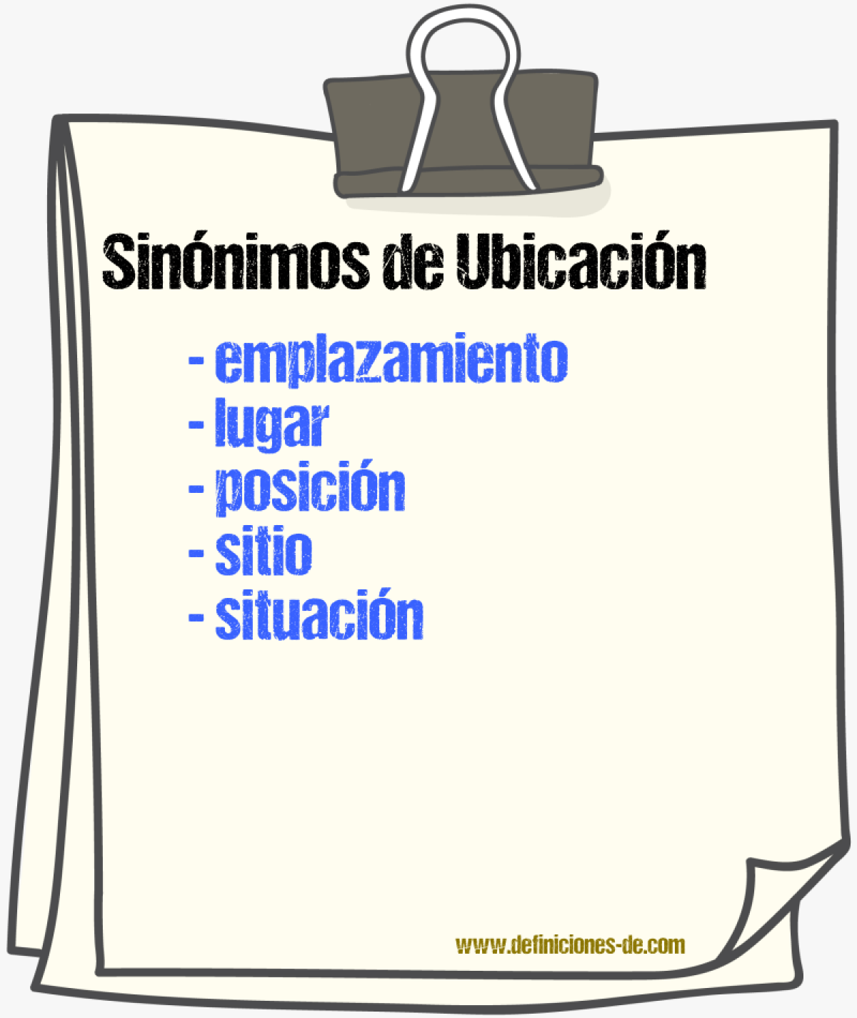 Sinnimos de ubicacin