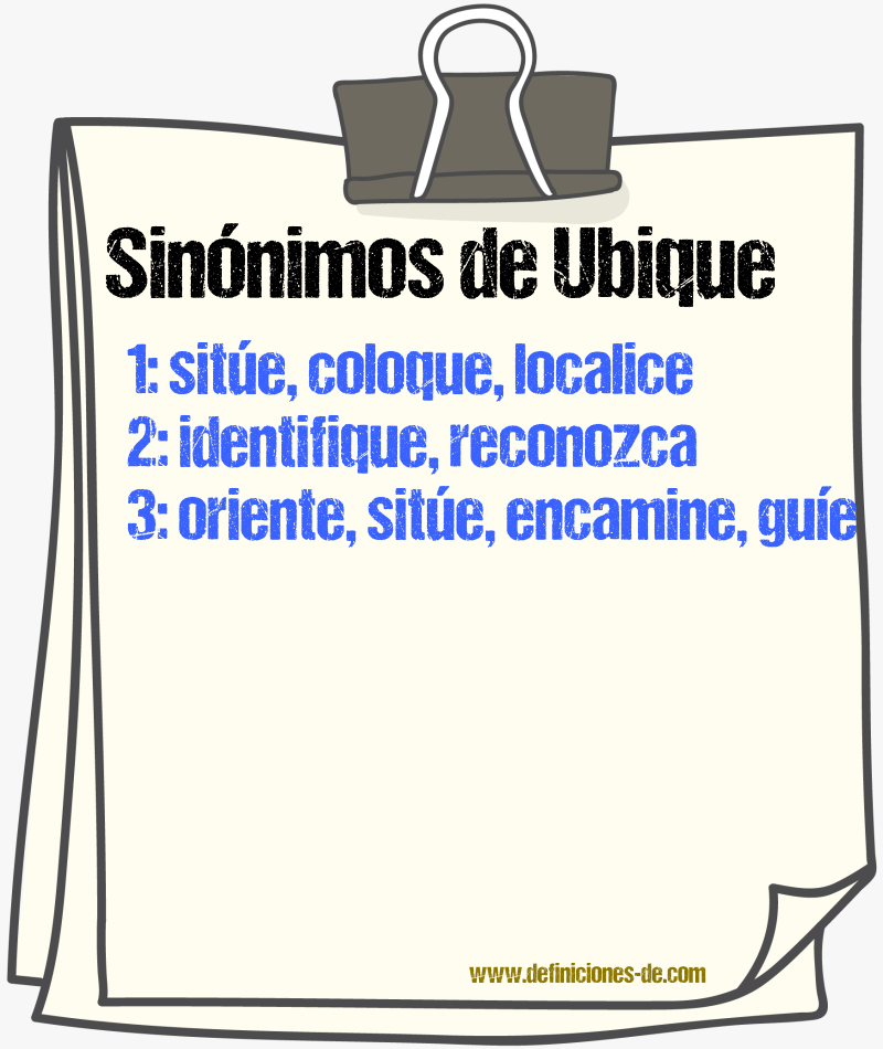 Sinónimos de ubique