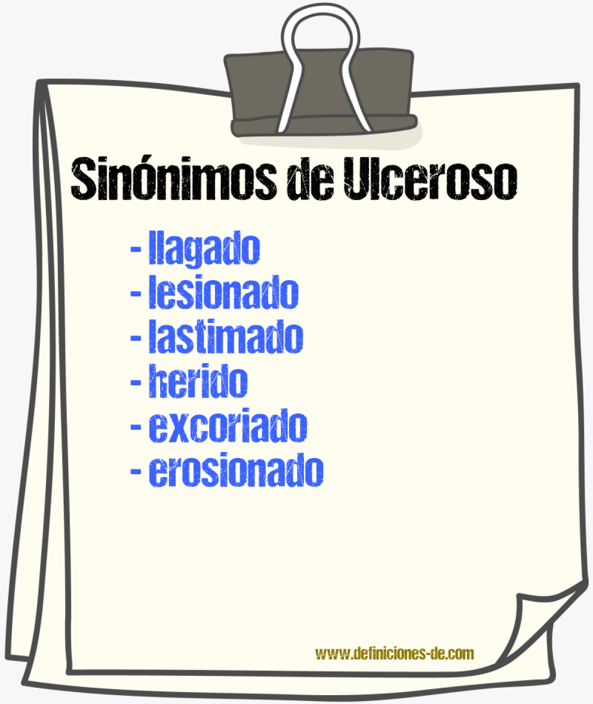 Sinónimos de ulceroso
