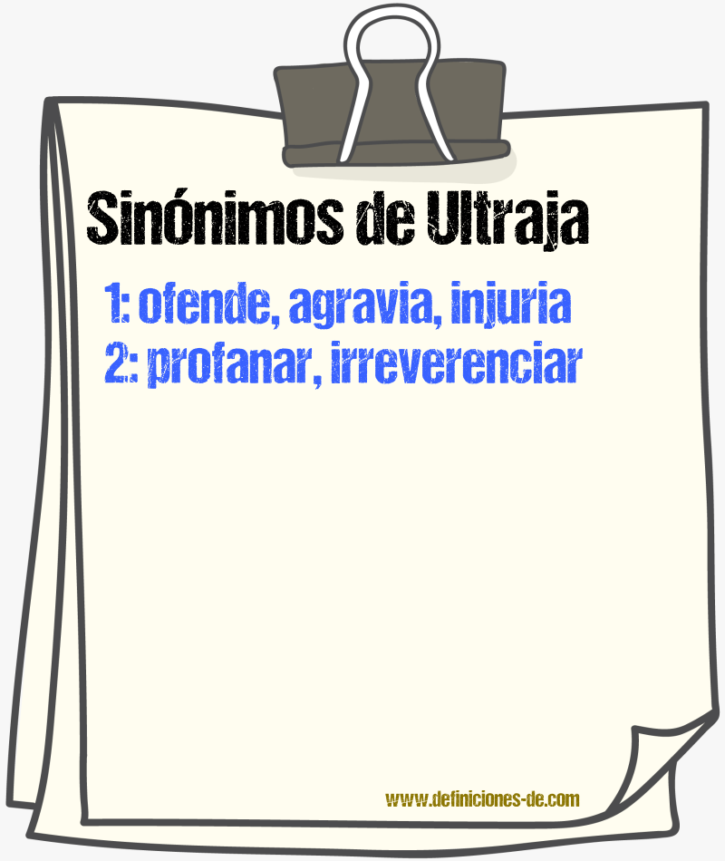 Sinónimos de ultraja
