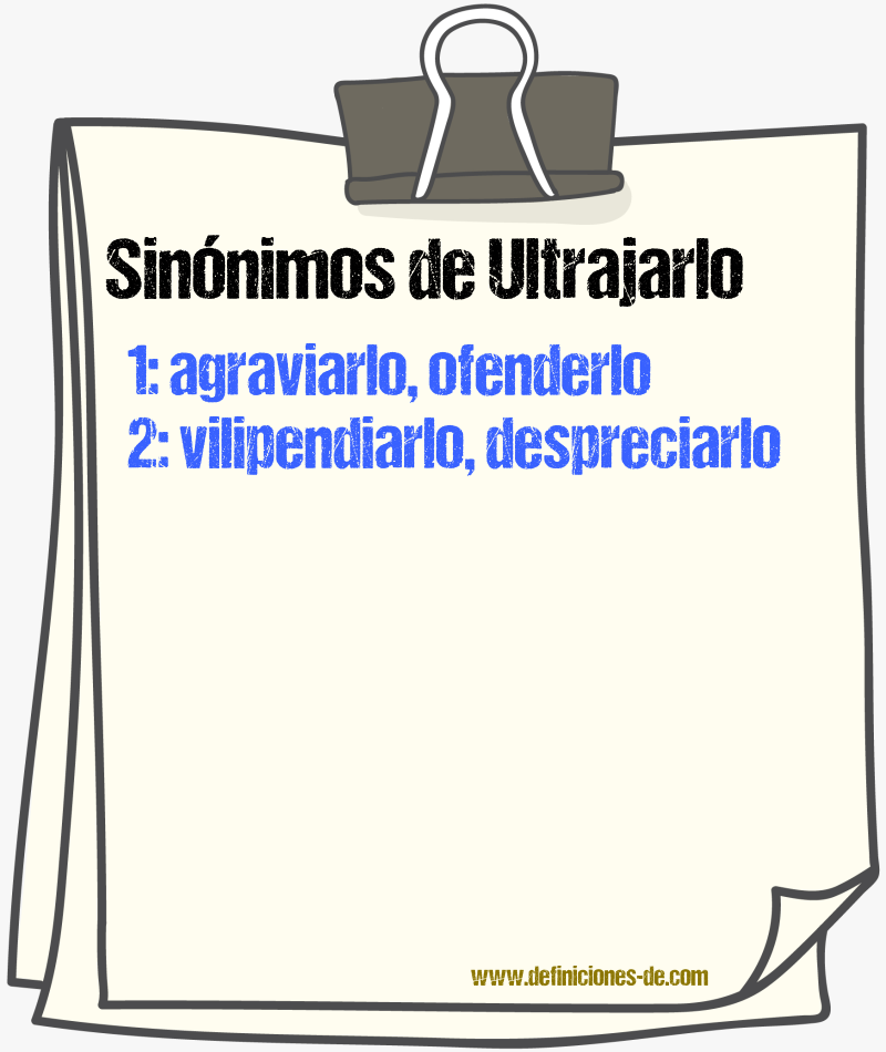 Sinónimos de ultrajarlo