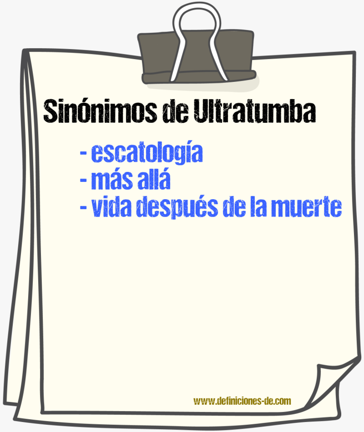 Sinnimos de ultratumba