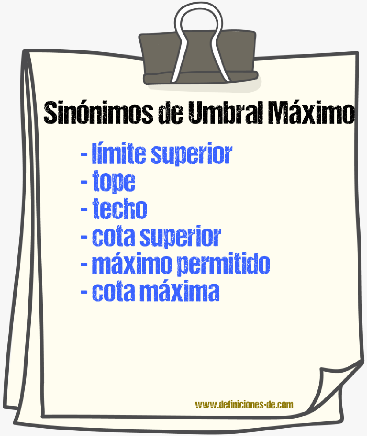 Sinónimos de umbral máximo