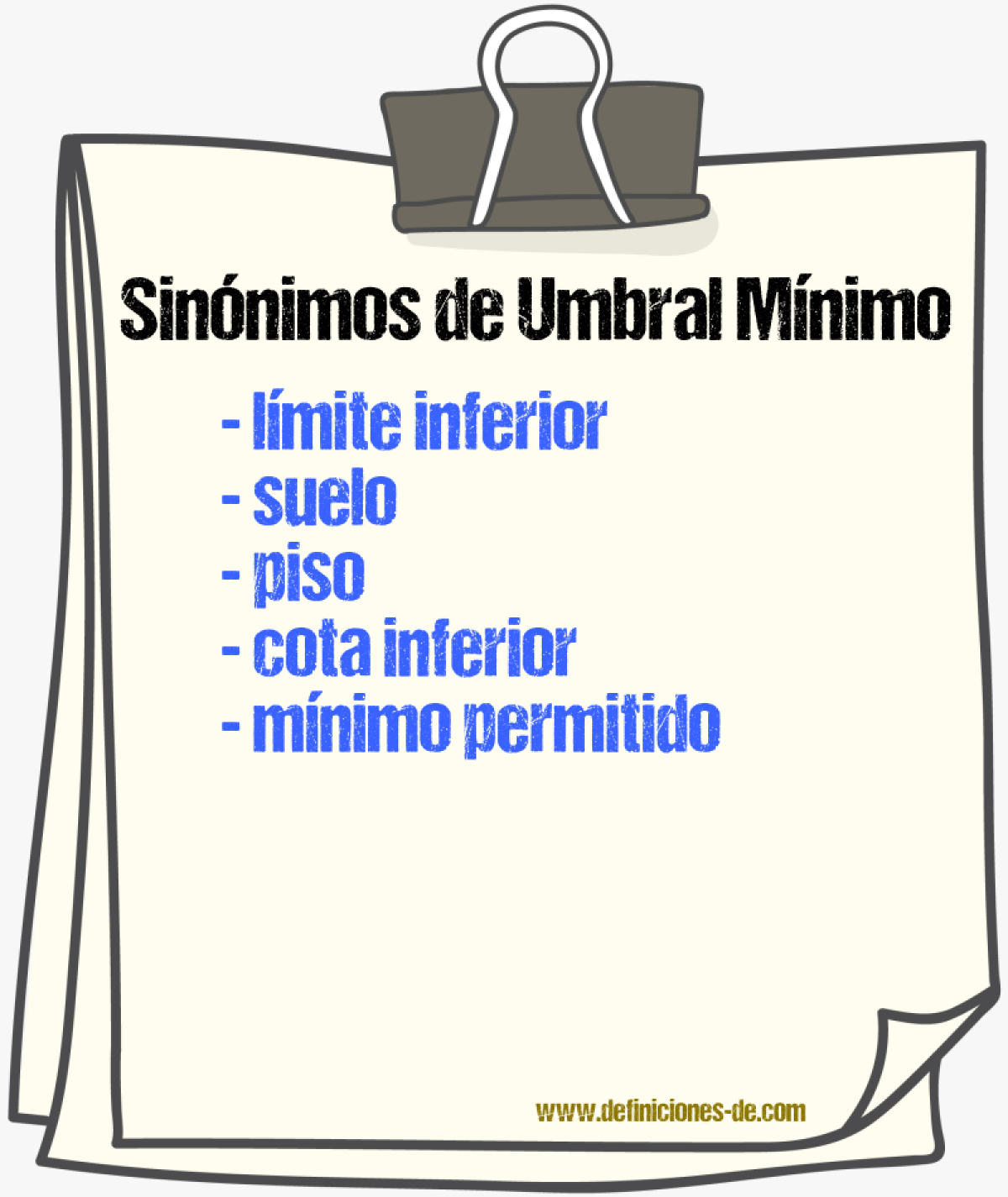 Sinónimos de umbral mínimo