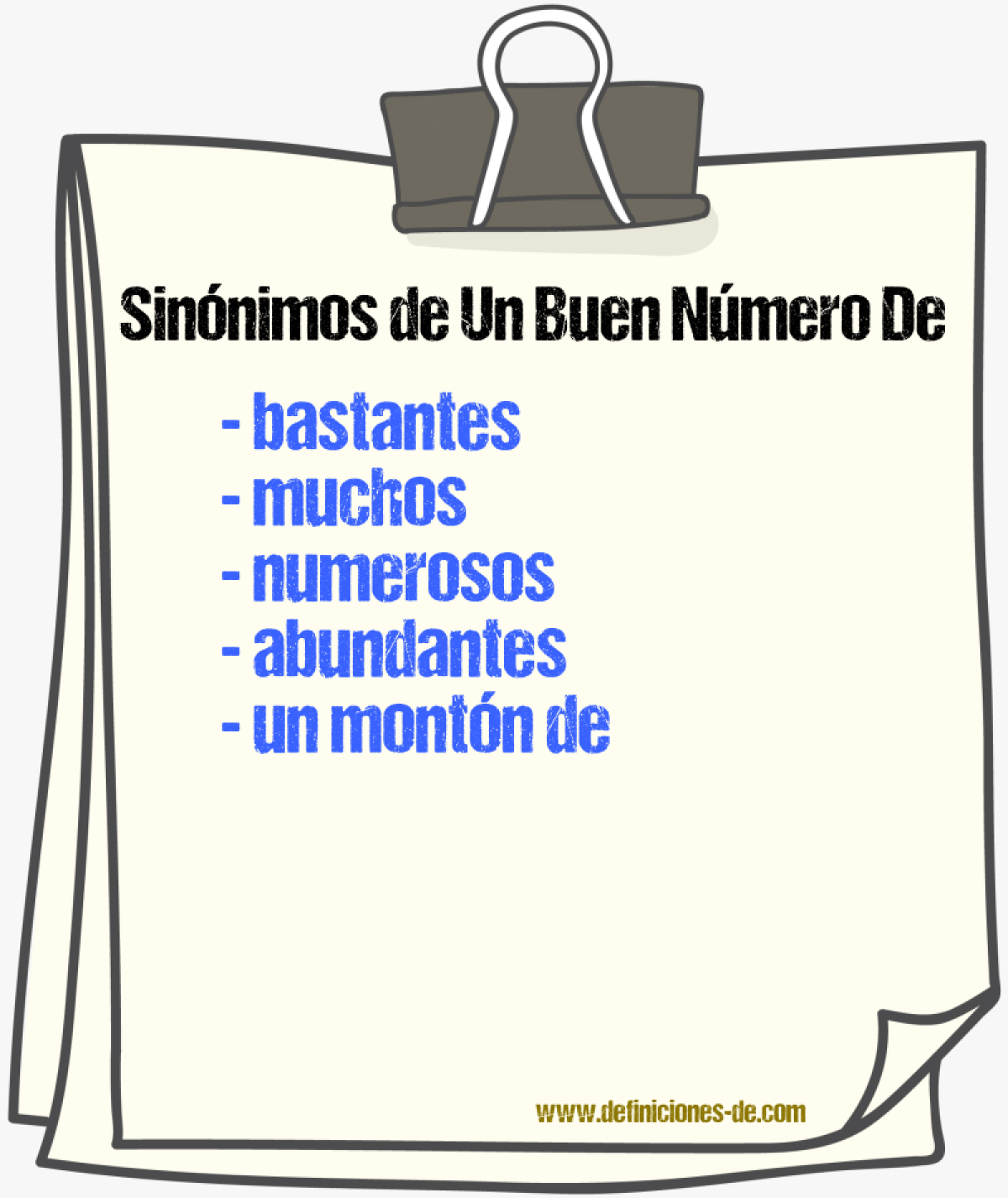 Sinónimos de un buen número de
