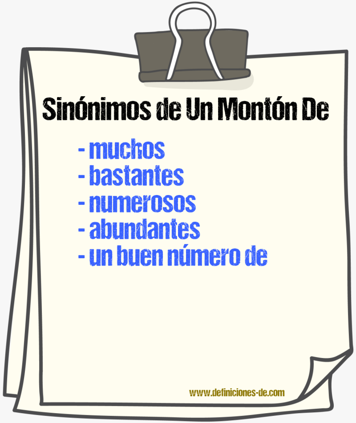 Sinónimos de un montón de