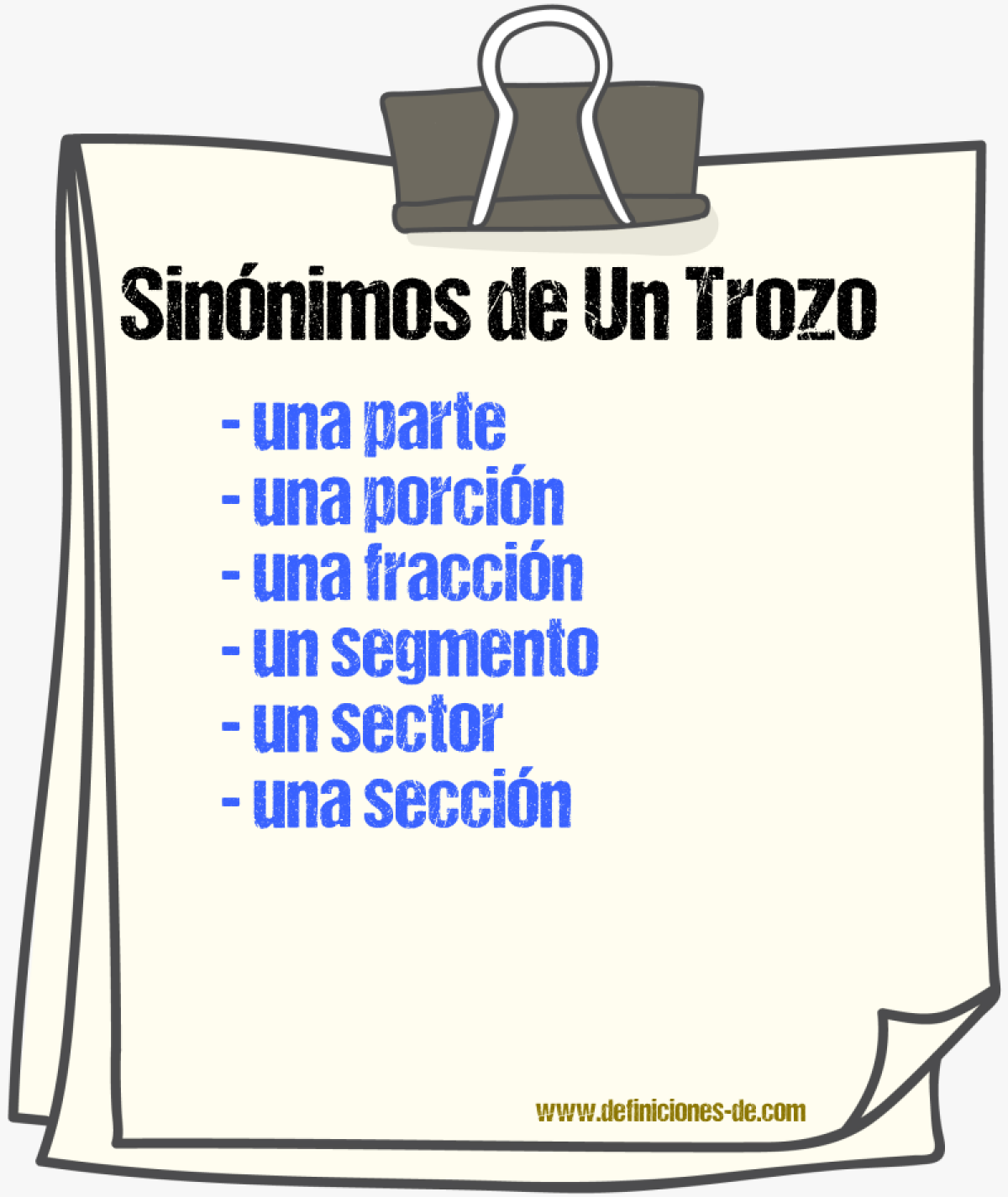 Sinónimos de un trozo