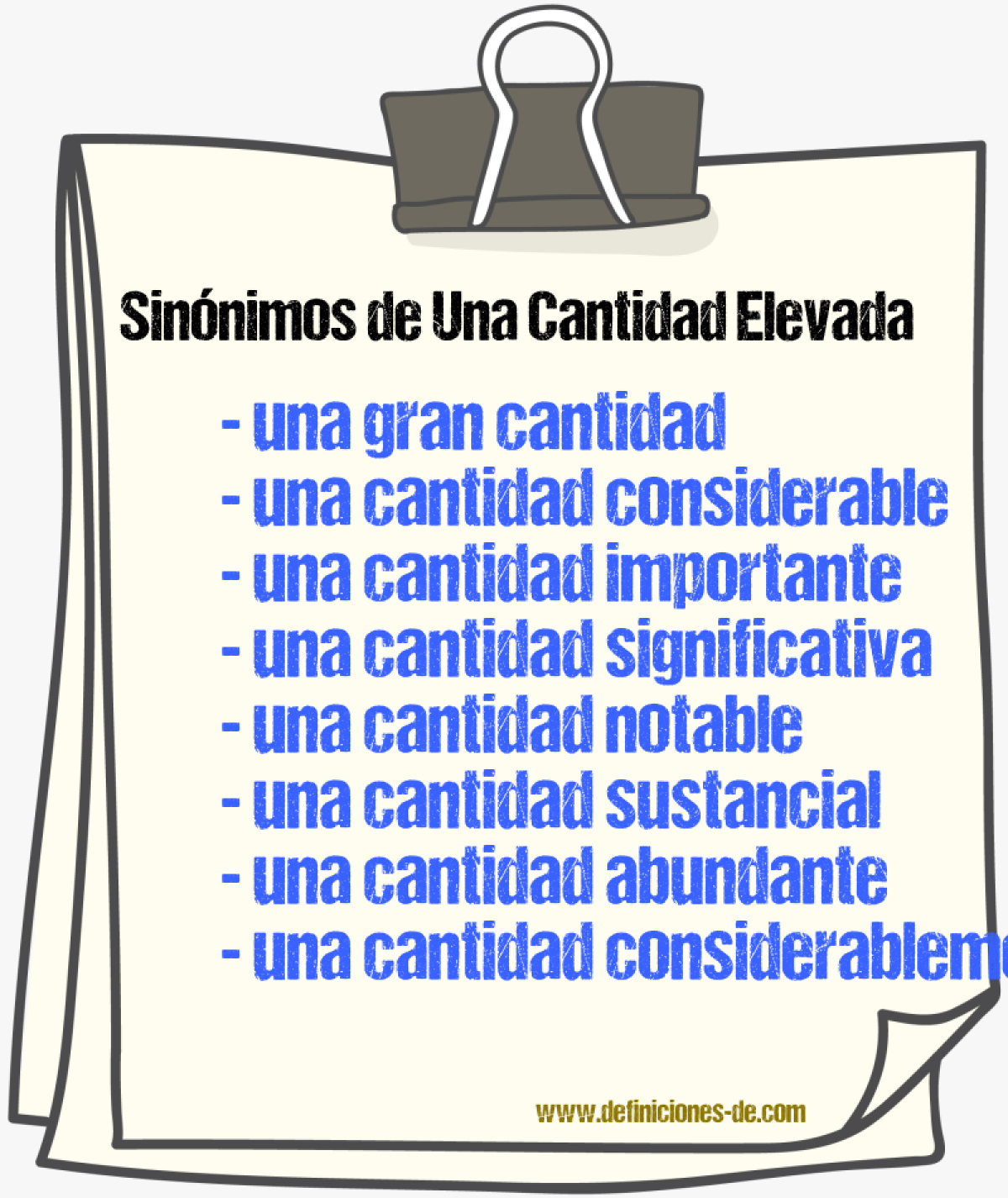 Sinónimos de una cantidad elevada